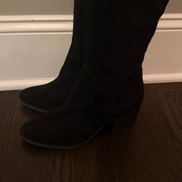 B.P. Nordstrom Luke Black Faux Suede Over Knee Boots sz 7.5 - Picture 5 of 7